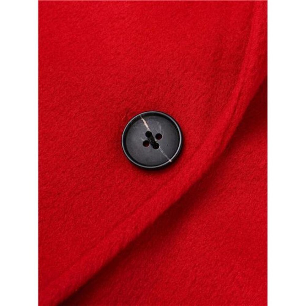 Women's Winter Wool Coat Single-Breasted Pea Coat Casual Long Lapel Work - Picture 6 of 9